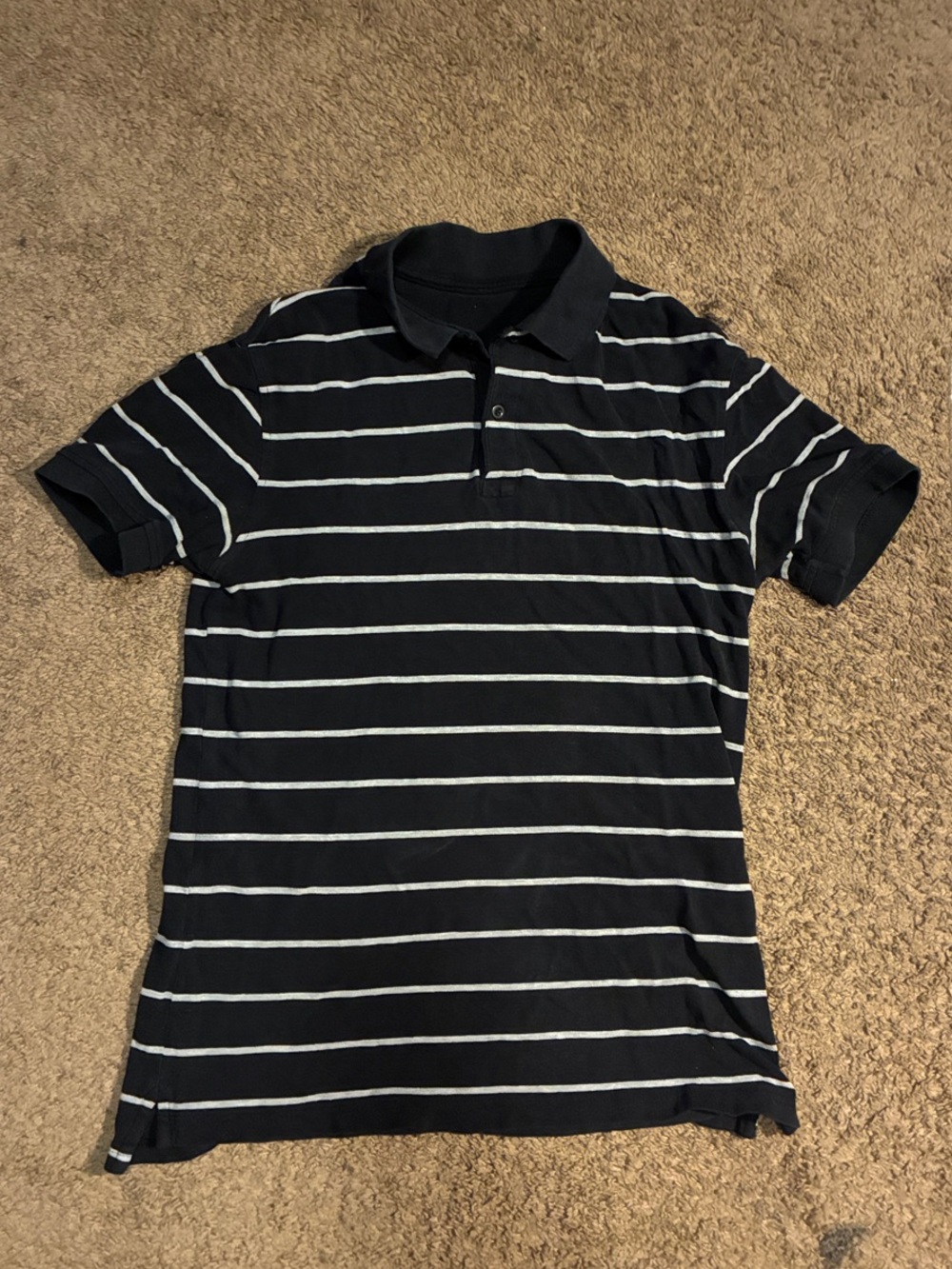 Black striped Polo with White Stripes